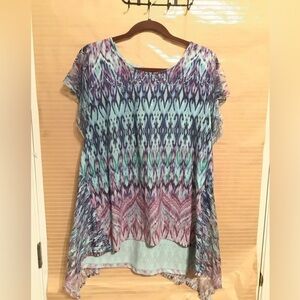 ONE-WORLD~BLUE/ PURPLE~ BLOUSE~ XL